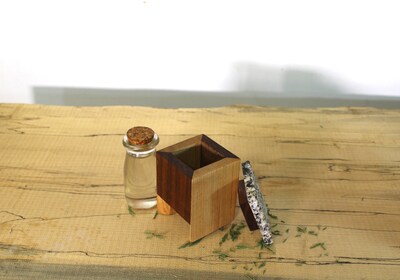 Trinket Box Made from Wood and Stone, Small Keepsake Figurine Box - image6